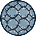 thumbnail image 2 of SAFAVIEH Bella Kaitlyn Geometric Circles Wool Area Rug, Navy/Blue, 5' x 5' Round, 2 of 6
