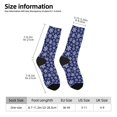 thumbnail image 2 of Honeii Snowflakes On Dark Blue Print Adult Socks,Crew Socks,Casual Calf Socks,Daily Wear Socks for Men & Women, Perfect for Sports, Casual and Everyday Use, 2 of 6