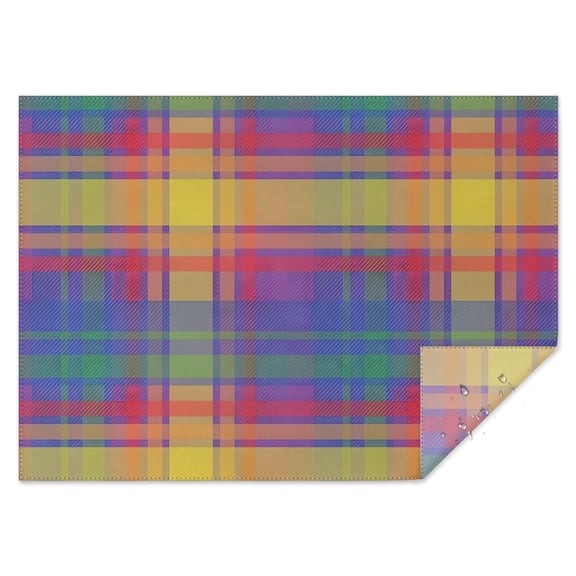 Multi Color Plaid Checkered Pattern Rectangle Tablecloth 60"x84",Waterproof Polyester Rectangle Table Cloth, Wipeable Spillproof Polyester Tablecloth for Dining, Camping, Indoor and Outdoor