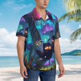 thumbnail image 2 of KLL Men's Hawaiian Shirt Short Sleeve Button Down Beach Shirts-Cute Fuzzy Fantasy Creatures, 2 of 5