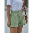 thumbnail image 4 of SHEWIN Women's Comfy Drawstring Elastic Waist Shorts Summer Casual Loose Mid Rise Sports Short Pants with Pockets Green, 4 of 6