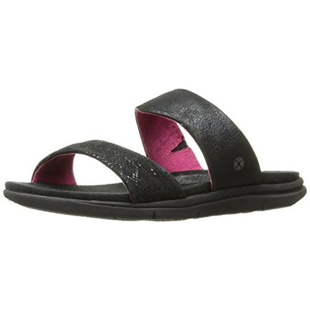 Hush Women's REO Aida Slide Sandal, Black Metallic Leather, 5.5 - Walmart.com