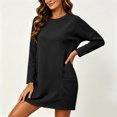 thumbnail image 6 of Long Sleeve Fall Dresses for Women Casual Sweatshirt Dress with Pockets - Loose Fit for Fall Winter, Multiple Colors, 6 of 9