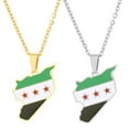 thumbnail image 3 of Syrians Map Charm Necklace Jewelry Stainless Steel Flag Pendant Clavicle Chain Traditional Ethnic Syrians Map Jewelry, 3 of 9