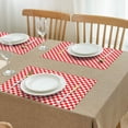 thumbnail image 3 of Red White Checkerboard Checkered Pattern Summer Placemats Table Placemats Set Of 4-Linen Kitchen Washable Placemats Table Mats 11.8"x17.7" Non-Slip Heat Resistant, 3 of 6