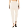 thumbnail image 2 of Womens Pleated High Rise Elastic Waist Dress Pants w/ Pockets, 2 of 7