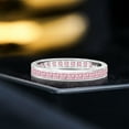 thumbnail image 2 of JeenMata 2 Carat Princess Cut October - Pink Tourmaline - Birthstone Channel Set Wedding Band - Eternity Wedding Ring in 18K White Gold Over Silver, 2 of 8