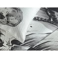 thumbnail image 4 of Ambesonne Scary Quilted Bedspread Set 3 Pcs, Sketchy Old Skull Image, King Size, Charcoal Grey White, 4 of 5