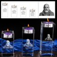 thumbnail image 3 of Crystal Candle Holder with Picture Personalized 3D Engraved Crystal Candlestick⌒ P1P5, 3 of 6