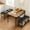 Retro color, variant on M optimized Dining Table Set for 4, Kitchen Table Set with Upholstered Bench and Square Stools, Metal and Wood Dining Room Table Set w/ Storage Shelves for Small Space Apartment