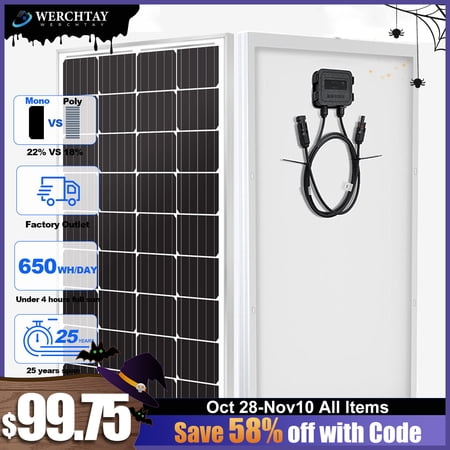 200W Watt Mono Solar Panel 12V Charging Off-Grid Battery Power RV Home Boat PV