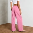 thumbnail image 6 of Wide Leg Trousers Women Lightweight Ruched Elastic Waist Comfy Pants with Pockets Summer Loose Pants for Women, 6 of 8