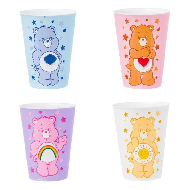 Juego de minitazas Silver Buffalo Care Bears, paquete de 4 unidades, 45 ml, plástico