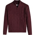thumbnail image 3 of Oudiya Toddler Boys Cable Knitted Pullover Sweater Half Zip Long Sleeve Lightweight Fall Winter Knitwear Outfit, 3-11 Years, 3 of 10
