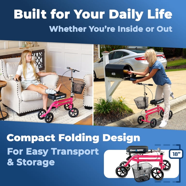 KneeRover Steerable Knee Scooter Knee Walker Crutch Alternative in