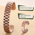 thumbnail image 2 of Wollet 99.9% Pure Copper Bracelet for Men w/t Magnets, Adjustable Bangles, 2 of 6