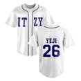 thumbnail image 1 of Camiseta de béisbol de moda con cuello en V y manga corta de Kpop ITZY None of My Business, 1 of 5