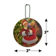 thumbnail image 6 of Christmas Holiday Santa's Home Visit Round Luggage ID Tag Card Suitcase Carry-On, 6 of 8