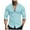 Sky Blue, variant on WMTBSRSW Shirts for Men V Neck 3/4 Sleeve Loose Fit Waffles Cuban Camp Beach Shirts Casual Button Down Tropical ummer Beach Wedding Blouses Tops