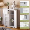 thumbnail image 3 of Asofer Bathroom Floor Storage Cabinet, Freestanding Cabinet, Adjustable Shelves, White, 3 of 7