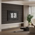 thumbnail image 2 of Fahomiss Modern Curved Acoustic Wood Slat Wall Panels 4-Pack 24"x24", Walnut 3D Tiles, 2 of 10
