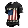 thumbnail image 3 of Rggeeun Men'S Tee Stars And Stripes 250 Years Graphic 1776-2026 Print Liberty Short Sleeve Crew Neck For 4th Of July Rodeo Soft Tops,Black,Xxxxxl, 3 of 6