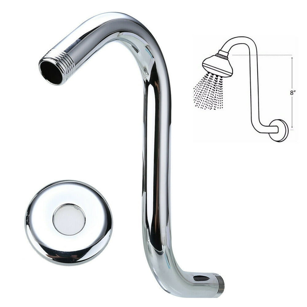 20cm Steel High Rise Extension SCurved Goose Neck Shower Arm Bathroom