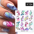 thumbnail image 1 of Calcomanías de agua con patrón de mármol floreciente de tinta negra Harunouta, pegatinas de línea negra, deslizador de cara de hojas de flores para decoración artística de uñas de verano Tan Jianjun unisex, 1 of 2