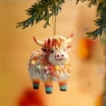 thumbnail image 2 of Lilixerw Christmas Colorful Cow Hanging Ornament,Cute Car Pendant Ornament,Cartoon Acrylic Cow Pendants for Home Party Decor, 2 of 5