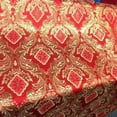 thumbnail image 2 of Metallic Floral Brocade Fabric 60" By Yard in Red Gold White Purple Blue Green (Red / Gold), 2 of 4