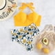 thumbnail image 4 of Traje de baño para mujer, cintura alta, sin espalda, traje de baño de 2 piezas, bikini con cuello halter y bragas estampadas, traje de baño para mujer, flores amarillas XL, 4 of 6