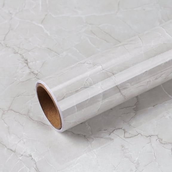 VEELIKE Light Grey Marble Contact Paper Waterproof Peel and Stick Countertops for Kitchen 15.7''x118'' Grey Marble Wallpaper Self Adhesive Vinyl Peel and Stick Counter Top Covers for Bathroom Table