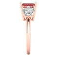 thumbnail image 3 of 4.0ct square emerald cut red natural garnet 18k rose gold 3 stoneBridal Wedding Engagement Promise Anniversary Ring for Women size 7.75, 3 of 7