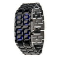 thumbnail image 2 of Fashion 8-LED Blue Light Digital Stainless Steel Bracelet Wrist Watch (Black), 2 of 9