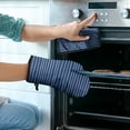thumbnail image 2 of Blue and White Modern Art Geometric Kitchen Oven Mitt and Pot Holder Sets 2 Pcs for Baking, Cooking and Grilling, Heat Resistant Up To 392 °F, 2 of 7