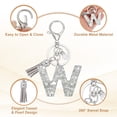 thumbnail image 3 of Llave de letra inicial Uxcell con borlas y perlas, llavero de letra brillante W con strass y anillo para llaves, bolso, carteras, llaves de coche, taza, plata, 3 of 7