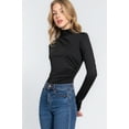 thumbnail image 4 of Long Sleeve High Neck Shirring Detail Ity Knit Bodysuit, 4 of 5