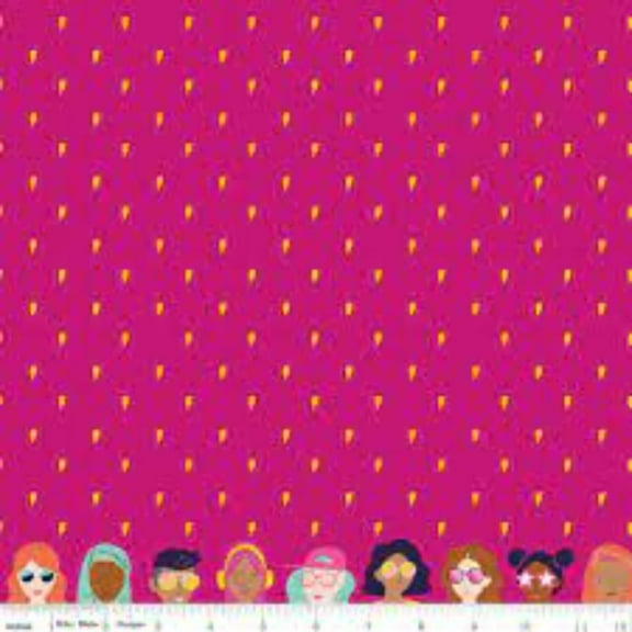 Girl Power Pink Light Bolt Cotton Fabric