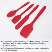 Unique Bargains 4pcs Kitchen Cooking Silicone Spatula Set Heat Resistant Turner Scraper Baking Utensils  Red