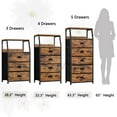 thumbnail image 6 of Furnulem 3 Drawers Nightstand, Fabric Dresser for Bedroom, Living Room, Rustic, 6 of 10