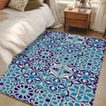 thumbnail image 4 of Vintage Morocco Area Rugs 3'x5', Washable Small Throw Rugs for Living Room Bedroom, Traditional Tribal Abstract Geometric Blue Indoor Outdoor Rug Non-Slip Low Pile Carpet Runner Reversible Floor Mats, 4 of 8