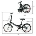 thumbnail image 2 of Goplus 20'' Lightweight Adult Folding Bicycle Bike w/ 7-Speed Drivetrain Dual V-Brakes, 2 of 10