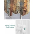 thumbnail image 3 of Brown Gray Tie Up Curtains for Windows 63 Inch Length Balloon Curtains Kitchen Adjustable Balloon Window Shade Farmhouse Abstract Gradient Wooden Grain Tie Up Valance Bathroom Curtain Window 42"x63", 3 of 6