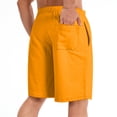 thumbnail image 4 of Domzle Men's Casual Classic Shorts Athletic Cotton Sweat Elastic Waist Drawstring Shorts with Drawstring Orange 2XL, 4 of 5