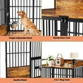 thumbnail image 6 of 41" Dog Crate Furniture with Adjustable Bowls, Indoor Furniture Style Wooden Dog Kennel, Decorative Dog Cage End Table for Small, Medium Dogs, Brown, 6 of 7