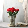 thumbnail image 3 of 10PCS Artificial Silk Rose Flower Bouquet Lifelike Fake Rose Long Stem Flowers for Wedding Home Vase Table Party Decoration(Red), 3 of 7