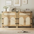 thumbnail image 3 of Sideboard Buffet Cabinet Rattan Kitchen Storage Organizer with 2 Doors& Adjustable Shelf,Farmhouse Accent Cabinets TV Console for Living Dining Room, 3 of 7