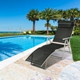 thumbnail image 1 of Patiojoy 2 Pcs Chaise Longue Pliante Rembourrée Inclinable Réglable Noire, 1 of 5