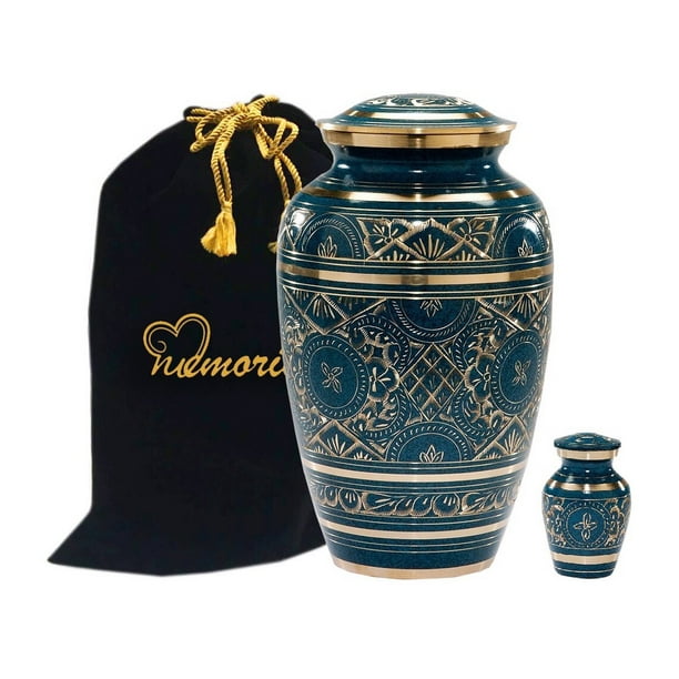 Caribbean Blue Cremation Urn Handcrafted Classic Azure Urn for Ashes