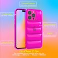 thumbnail image 2 of UTAH-- iPhone 15 Pro Neon Pink Puffer Case, Clear Cushioned Bright Cover with Shockproof Bumper - Flexible and Lightweight Protective Case - Full iPhone and Camera Protection, 2 of 4